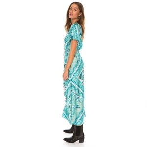 Arnhem Azalea Dress in Turquoise Floral Print